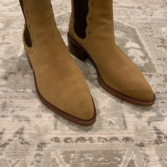 Coach Tan Suede Ankle Boots
